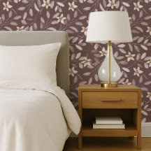 Taupe-Aquarell-Eukalyptus-Blumenmuster 