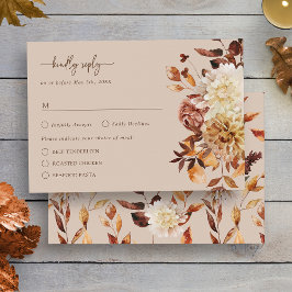 Taupe Autumn Rustic Blätter RSVP Card