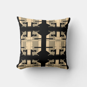 Taupe Beige auf Motif für die schwarzen geometrisc Kissen