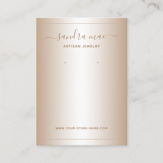Taupe Beige Brown Ombre Juwelier Display Card Visitenkarte (Vorderseite)