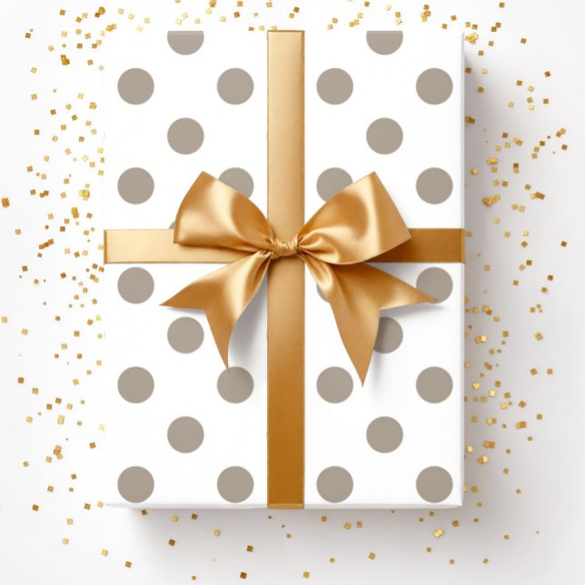 Taupe Beige Brown Polka Dots Muster Geschenkpapier (Taupe Beige Brown Polka Dots Pattern Wrapping Paper)