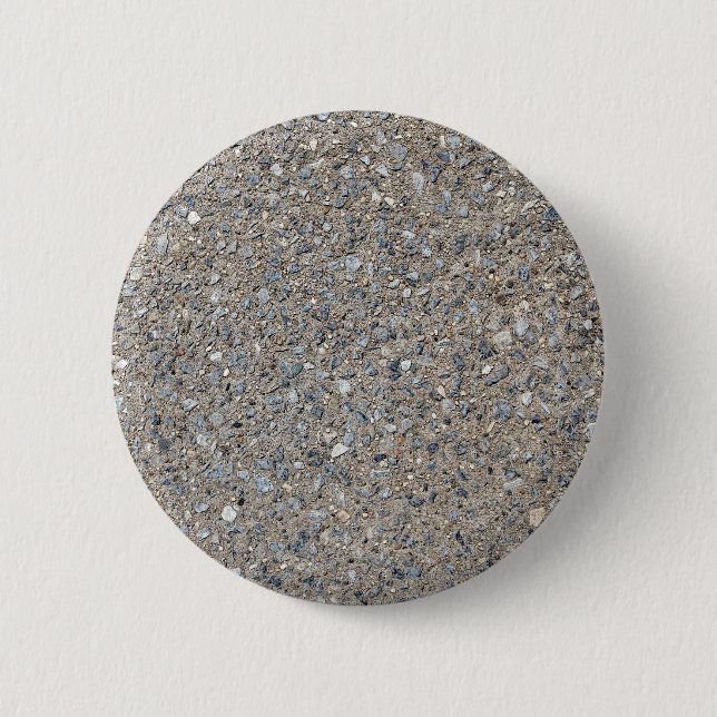 Taupe Beton Zement Blauer Aggregatweg Button (Vorderseite)