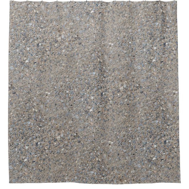 Taupe Beton Zement Blauer Aggregatweg Duschvorhang (Vorderseite)