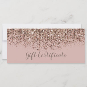 Taupe Blush Pink Bronze Glitzer Geschenk-Zertifika