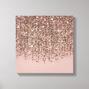 Taupe Blush Pink Rose Bronze Gold Glitzer Glam Leinwanddruck