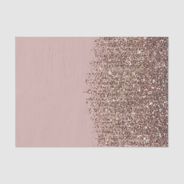 Taupe Blush Pink Rose Bronze Gold Glitzer Glam Seidenpapier (Vorderseite)