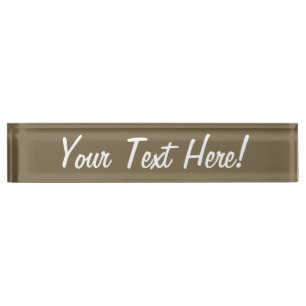 Taupe braune Farbe Hintergrund anpassbar Namensplakette