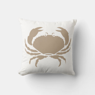 Taupe braunes CRAB WHITE Kissen