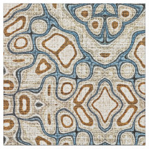 Taupe Brown Aquamarin Blue Bali Batik Style Muster
