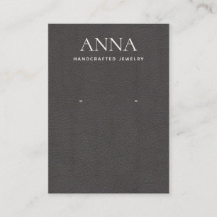 Taupe Brown Leather Earring Display Visitenkarte