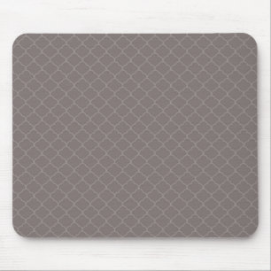 Taupe Brown marokkanisches Quatrefolienmuster Mousepad