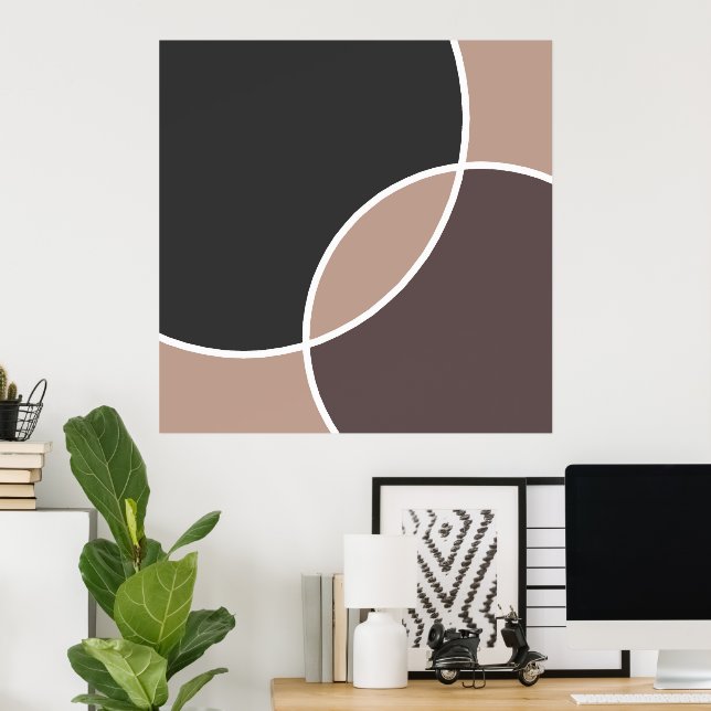Taupe Circles Poster (Heimbüro)