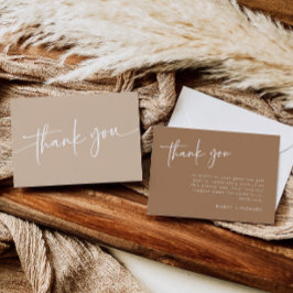 Taupe Dankycard Modern Minimalistisch Boho Dankeskarte