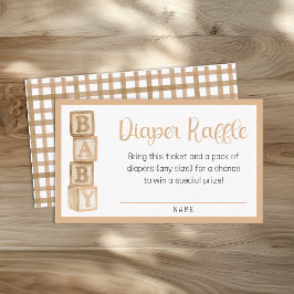 Taupe Diaper Raffle Card | Baby Shower Insert