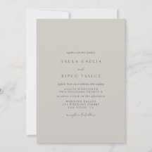 Taupe Formal Modern Script Wedding