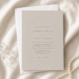 Taupe Formal Modern Script Wedding Einladung