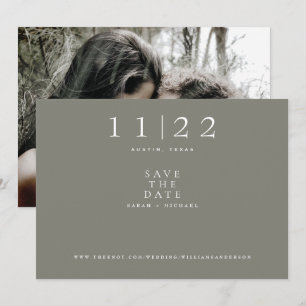 Taupe Foto Moderne Hochzeit speichern das Datum Save The Date