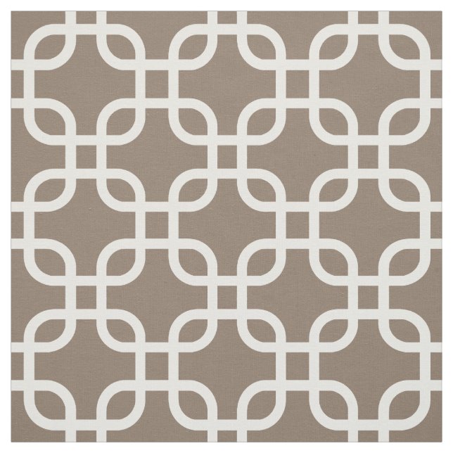 Taupe Geometric Links Muster Stoff (Muster)