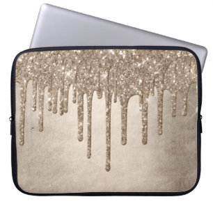 Taupe-Glitzer   Champagne Gold Drizzle Laptopschutzhülle