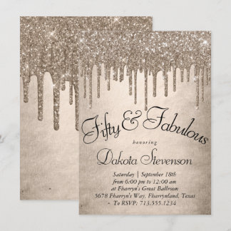 Taupe-Glitzer | Champagner 50 und Fabulous Einladung