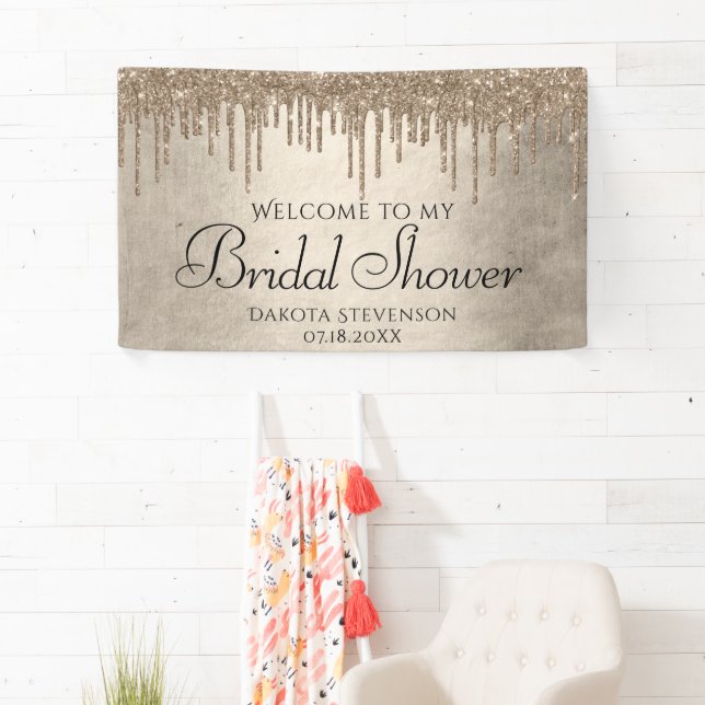 Taupe-Glitzer | Champagnergolddusche Banner (Insitu)