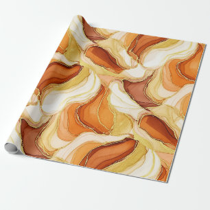 Taupe Gold Fluid Marmor Stein Abstrakt Geschenkpapier
