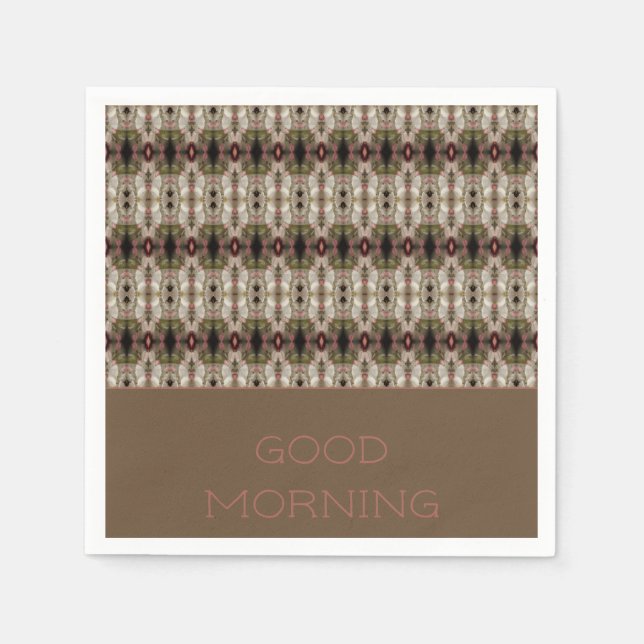 Taupe Grau und Rosa Serviette (Vorderseite)