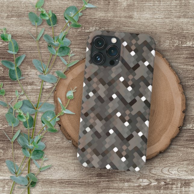 Taupe Gray Dark Brown White Mosaic Art Case-Mate i iPhone Hülle (Von Creator hochgeladen)