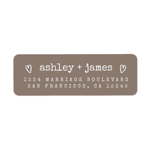 Taupe Gray Heart Couple Return Address (Vorne)