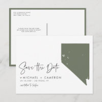 Taupe Green Nevada Staat Karte QR-Code Save the Da