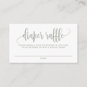 Taupe Green Script Baby Duschdusche Windelwanne Begleitkarte