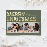 Taupe Green Skandinavier Zwei Fotos Weihnachten Folien Feiertagspostkarte<br><div class="desc">Mit unserer individuell gestaltbaren Weihnachtspostkarte mit zwei Fotos und charmanter Typografie im skandinavischen Stil senden Sie Ihren Feiertagssauftritt. Die Weihnachtskarte mit Goldfolie verbindet moderne Ästhetik mit festlichem Geist und erlaubt es Ihnen, zwei Ihrer liebsten Fotos zu präsentieren. Die moderne Typografie wird durch ein minimalistisches Design ergänzt, das das Wesen des...</div>