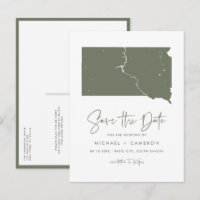 Taupe Green South Dakota Karte QR-Code Save the Da