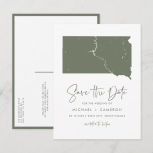 Taupe Green South Dakota Karte QR-Code Save the Da