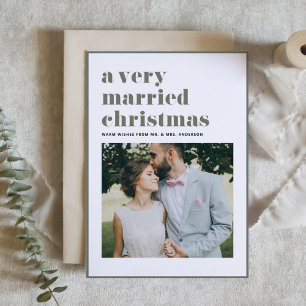 Taupe Green Verheiratet Weihnachten Modernes Foto
