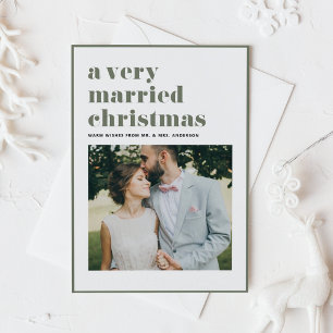 Taupe Green Verheiratet Weihnachten Modernes Foto