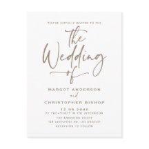 Taupe Hand Lettered Calligraphy Boho Wedding