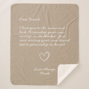Taupe Handwriting Personalisiert Message Friends Sherpadecke