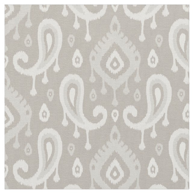 Taupe Ikat Paisley Stoff (Nahaufnahme)