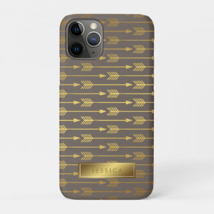 Taupe-Imitat-Muster für goldene Pfeile Case-Mate iPhone Hülle