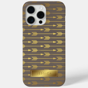 Taupe Imitate Gold Foil Arrows Pattern Case-Mate iPhone Hülle