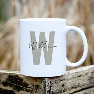 Taupe Initial Letter Minimalistisch Einfaches Indi Kaffeetasse