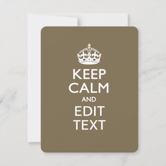Taupe Kaffee Behalte Ruhe und Ihren Text leicht (Vorderseite)