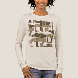 Taupe Kohle Gray Off-white Geometric MCM Look Tri-Blend Shirt