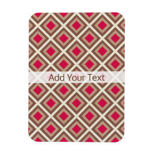 Taupe, leichte Taupe, Hot Pink Ikat Diamonds STayl Magnet