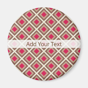 Taupe, leichte Taupe, Hot Pink Ikat Diamonds STayl Magnet