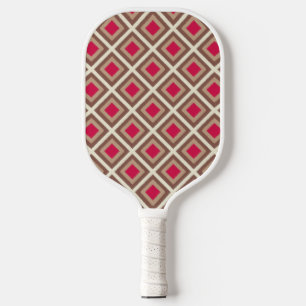Taupe, leichte Taupe, Hot Pink Ikat Diamonds STayl Pickleball Schläger