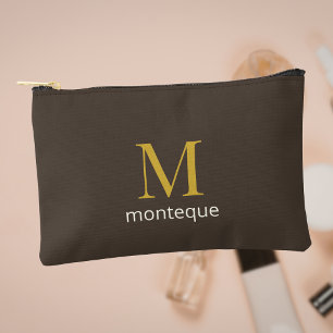 Taupe Luxus-Geschenk mit personalisiertem Monogram Zubehörtasche