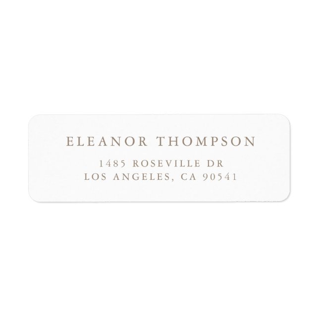 Taupe Minimalistisch Serif Typografie Personalisie (Vorne)