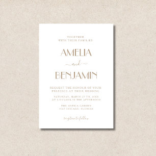 Taupe Minimalistische Moderne Elegante Formelle Ho Einladung